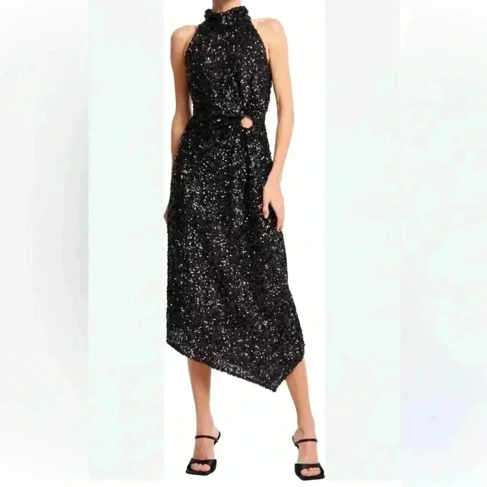 Nordstrom CIEBON Signy Sequin Asymmetric Gown size small